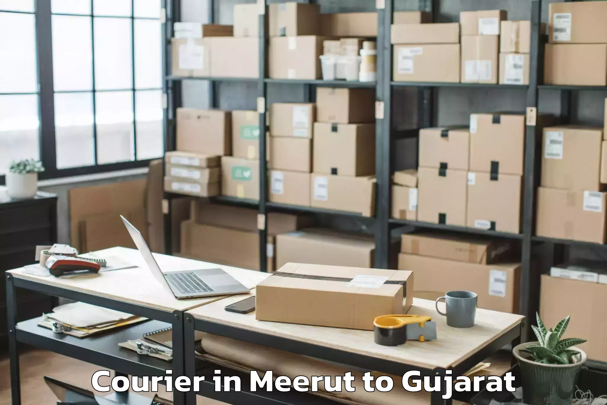 Reliable Meerut to Karjan Courier